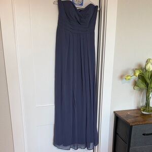 Dessy Collection Strapless Gown in Deep Purple